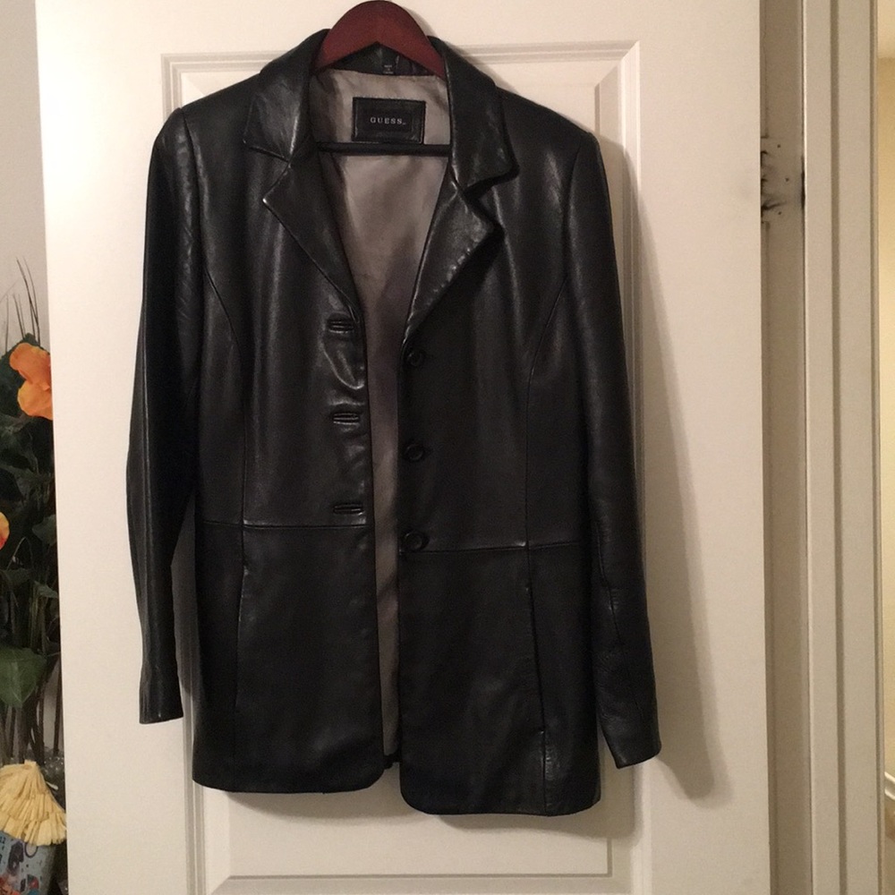 Leather Button Up Jacket - image 1
